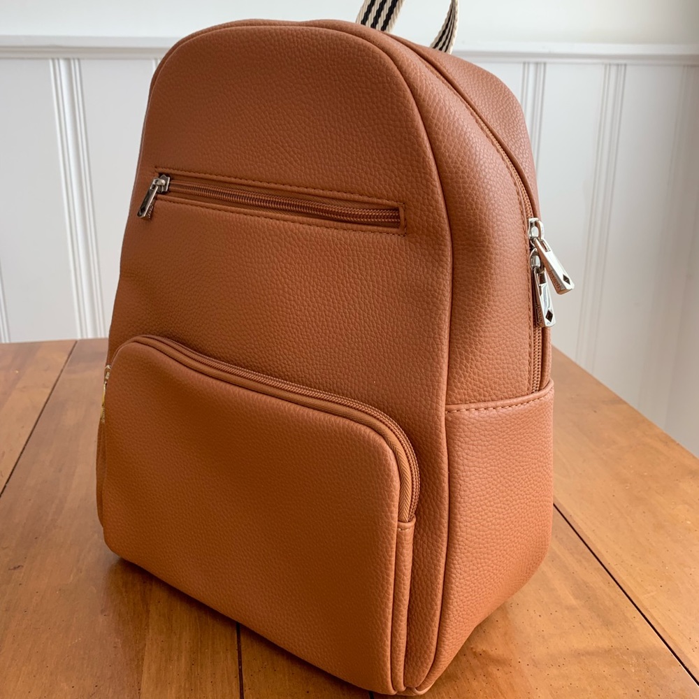 thirty-one Pebbled Faux Leather Backpack in Cognac